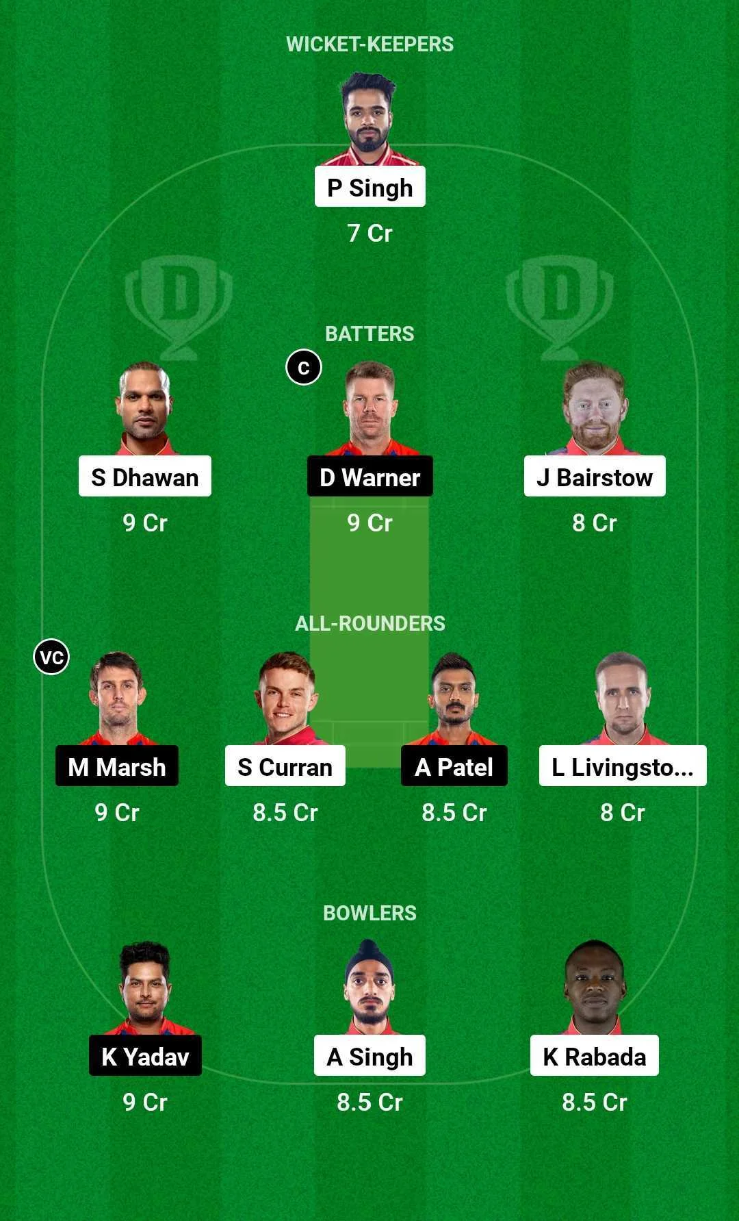 PBKS vs DC (Screengrab: Dream11)