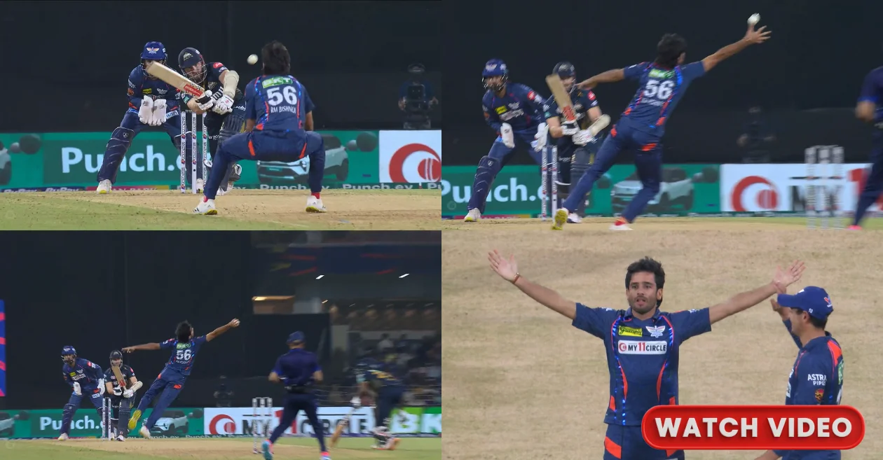 IPL 2024 [WATCH]: Ravi Bishnoi takes an astonishing follow-through catch to dismiss Kane Williamson in LSG vs GT clash