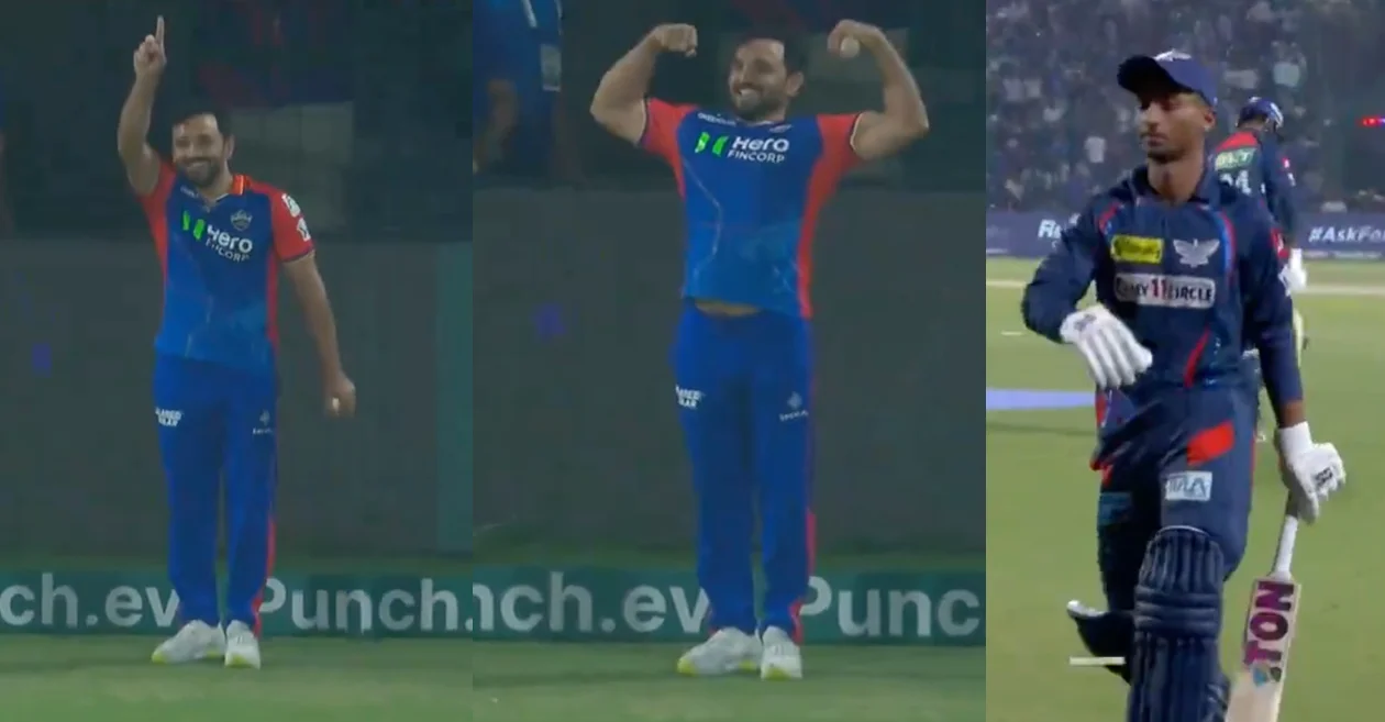 WATCH: Gulbadin Naib flexes his muscles after taking a spectacular catch of Ayush Badoni | DC vs LSG, IPL 2024