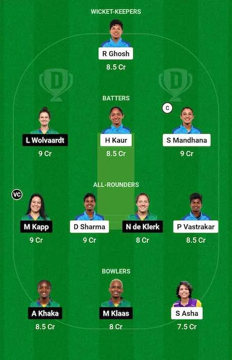 IN-W vs SA-W Dream11 Team for today's match (June 23)