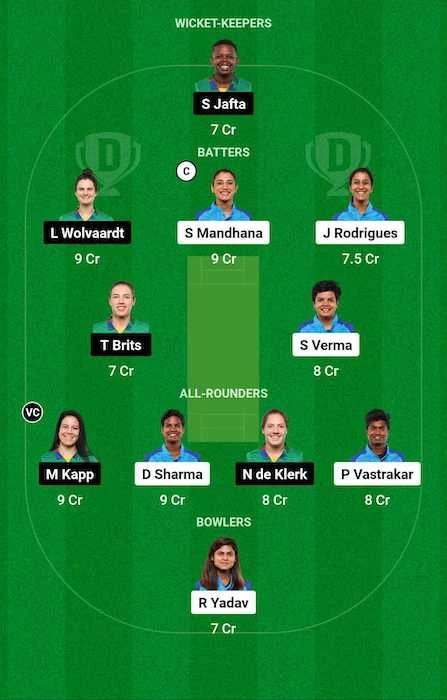 IN-W vs SA-W Dream11 Team for today's match