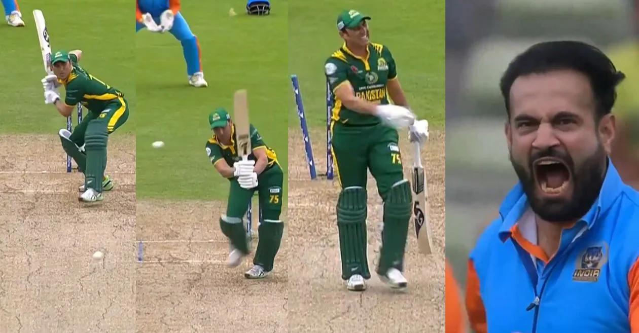 WATCH: Irfan Pathan rattles Younis Khan’s stumps with a stunning delivery in the WCL 2024 final