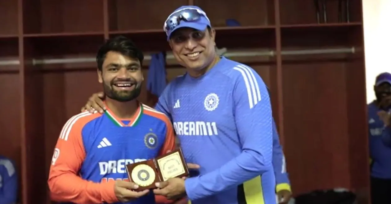 A video of Rinku Singh getting the best fielder medal post ZIM vs IND series goes viral