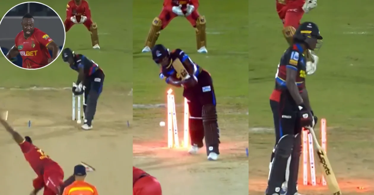 WATCH: Andre Russell takes out Kofi James with a fierce yorker in the Caribbean Premier League 2024