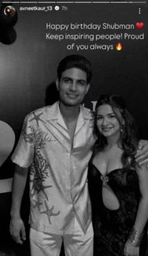 Avneet Kaur wishing Shubman Gill birthday