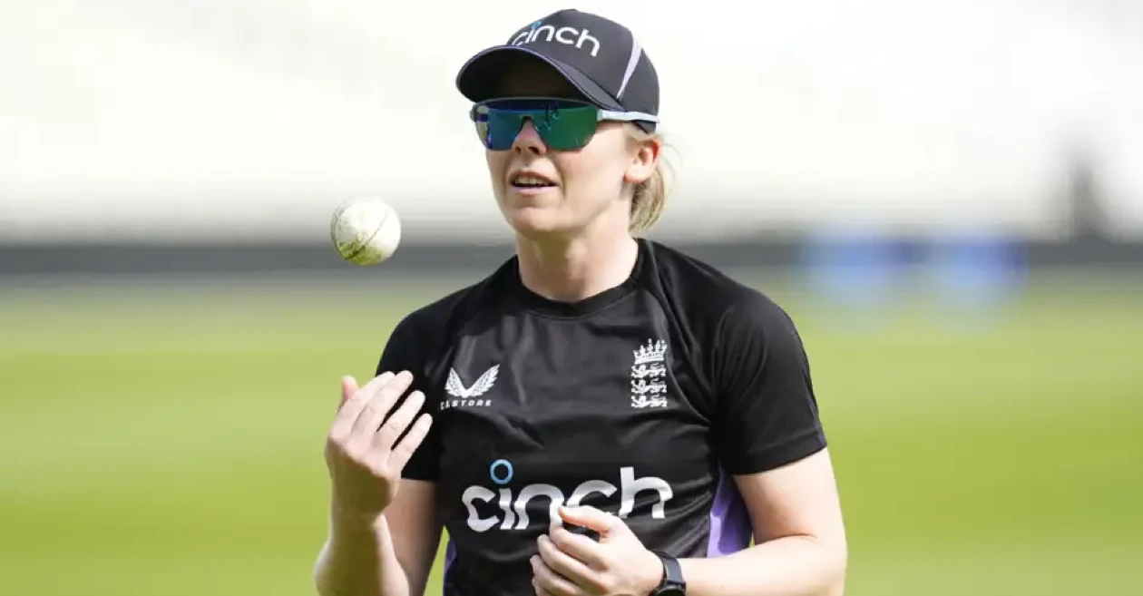 England captain Heather Knight reacts after being reprimanded for ‘blackface’ photo