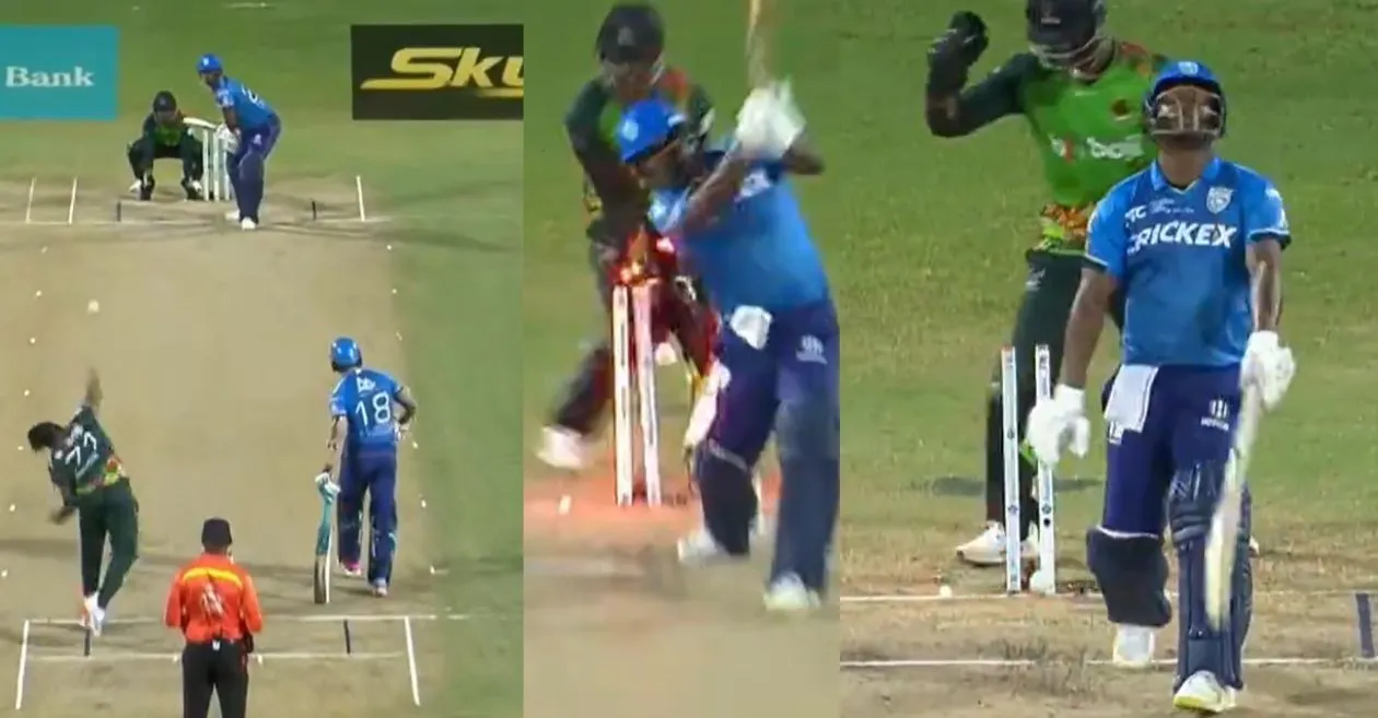 WATCH: Kyle Mayers sends Johnson Charles’ stump cartwheel in CPL 2024