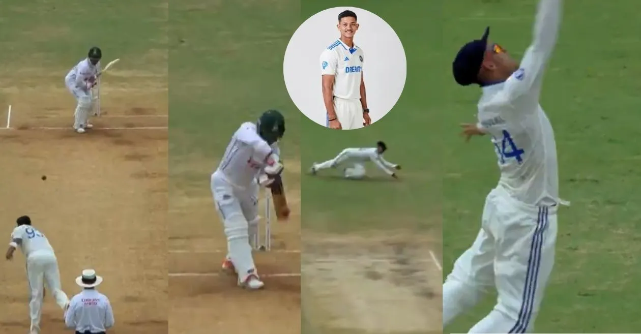 IND vs BAN [WATCH]: Yashasvi Jaiswal grabs a spectacular catch to dismiss Zakir Hasan on Day 3 of 1st Test