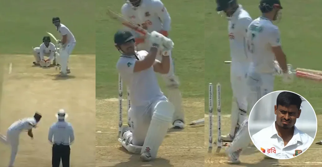 BAN vs SA [WATCH]: Taijul Islam bowls an absolute ripper to dismiss David Bedingham on Day 2 of the second Test