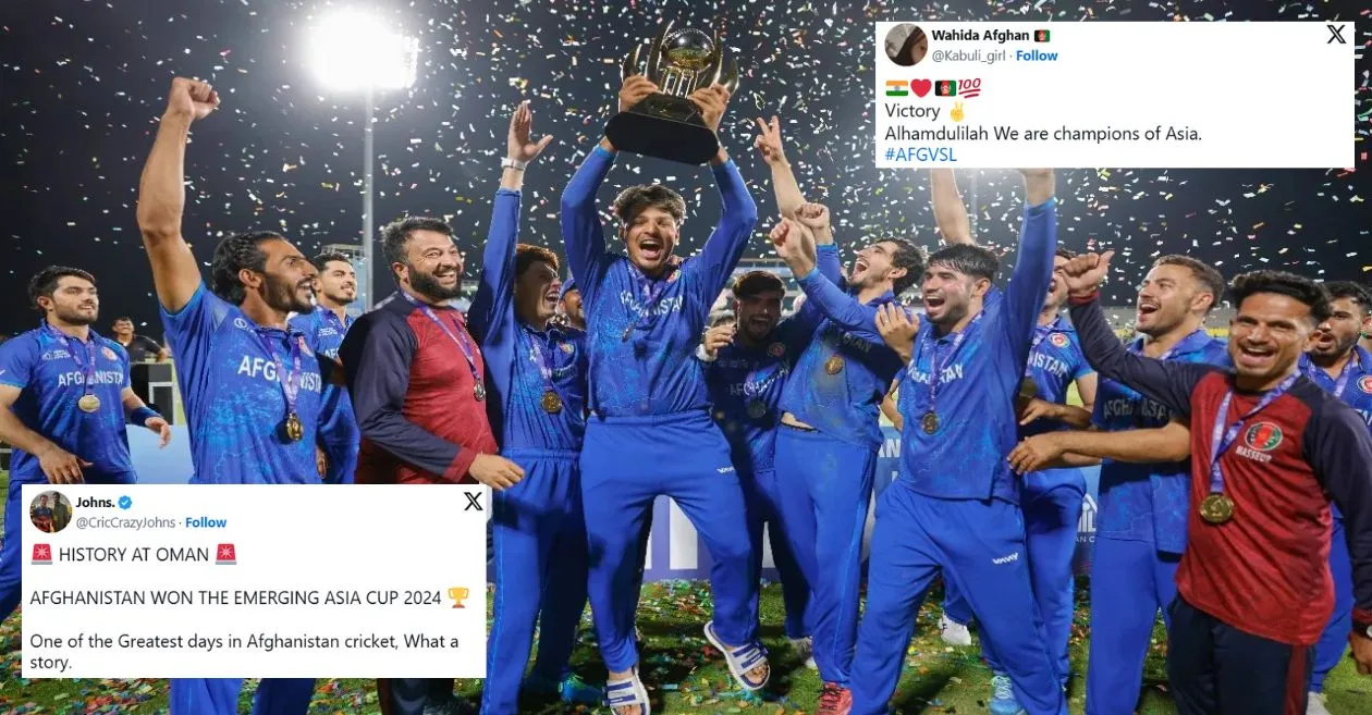 Twitter reactions: Afghanistan A beat Sri Lanka A to claim Emerging Teams Asia Cup Title 2024