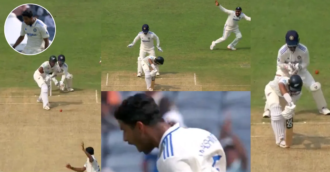 IND vs NZ [WATCH]: Washington Sundar bowls an absolute ripper to dismiss Rachin Ravindra on Day 1 of the second Test