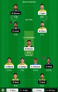 AUS vs PAK Dream11 Team for today’s match (November 10, 0330 am GMT)