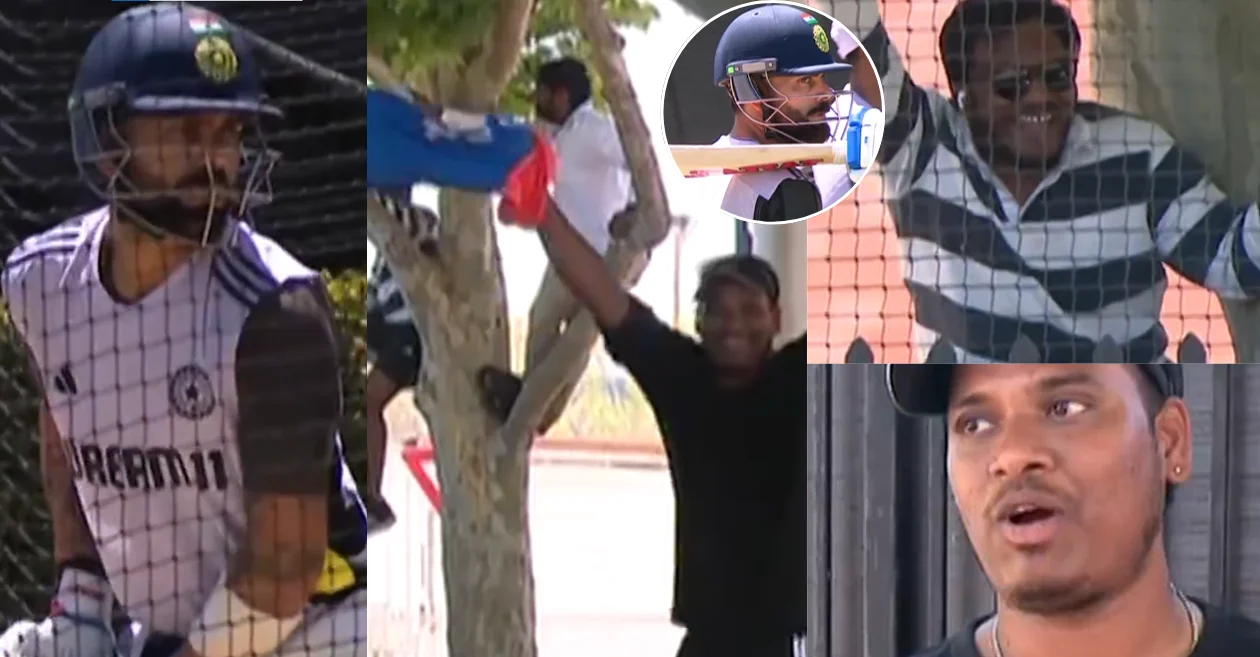 BGT 2024-25 [WATCH]: Fans climb trees to catch a glimpse of Indian superstar Virat Kohli