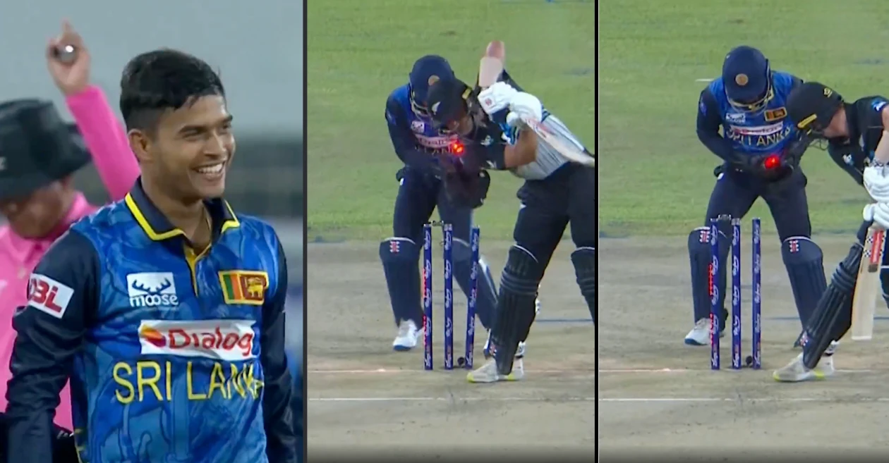 SL vs NZ [WATCH]: Tim Robinson falls victim to the spin magic of Dunith Wellalage