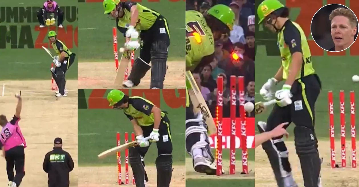 WATCH: Jack Edwards cleans up Sam Konstas with a jaffa in the rain-affected match at BBL|14