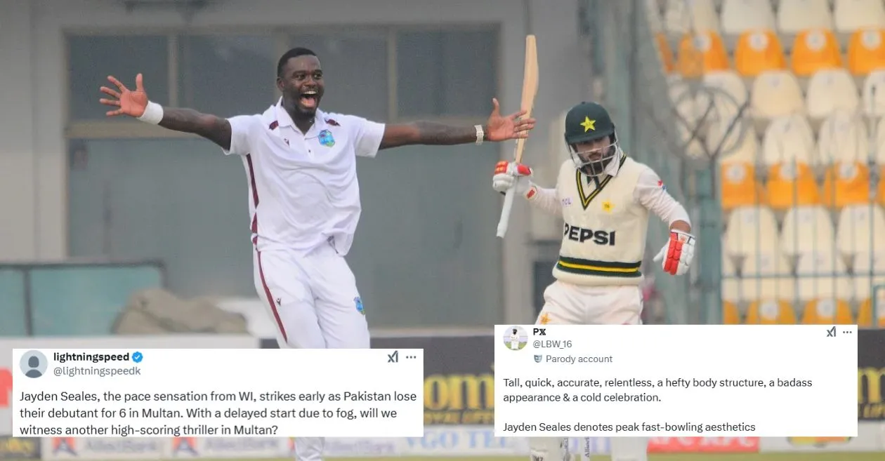 Twitter reactions: Jayden Seales’ emphatic bowling prowess puts Pakistan on backfoot on Day 1 of the first Test against West Indies