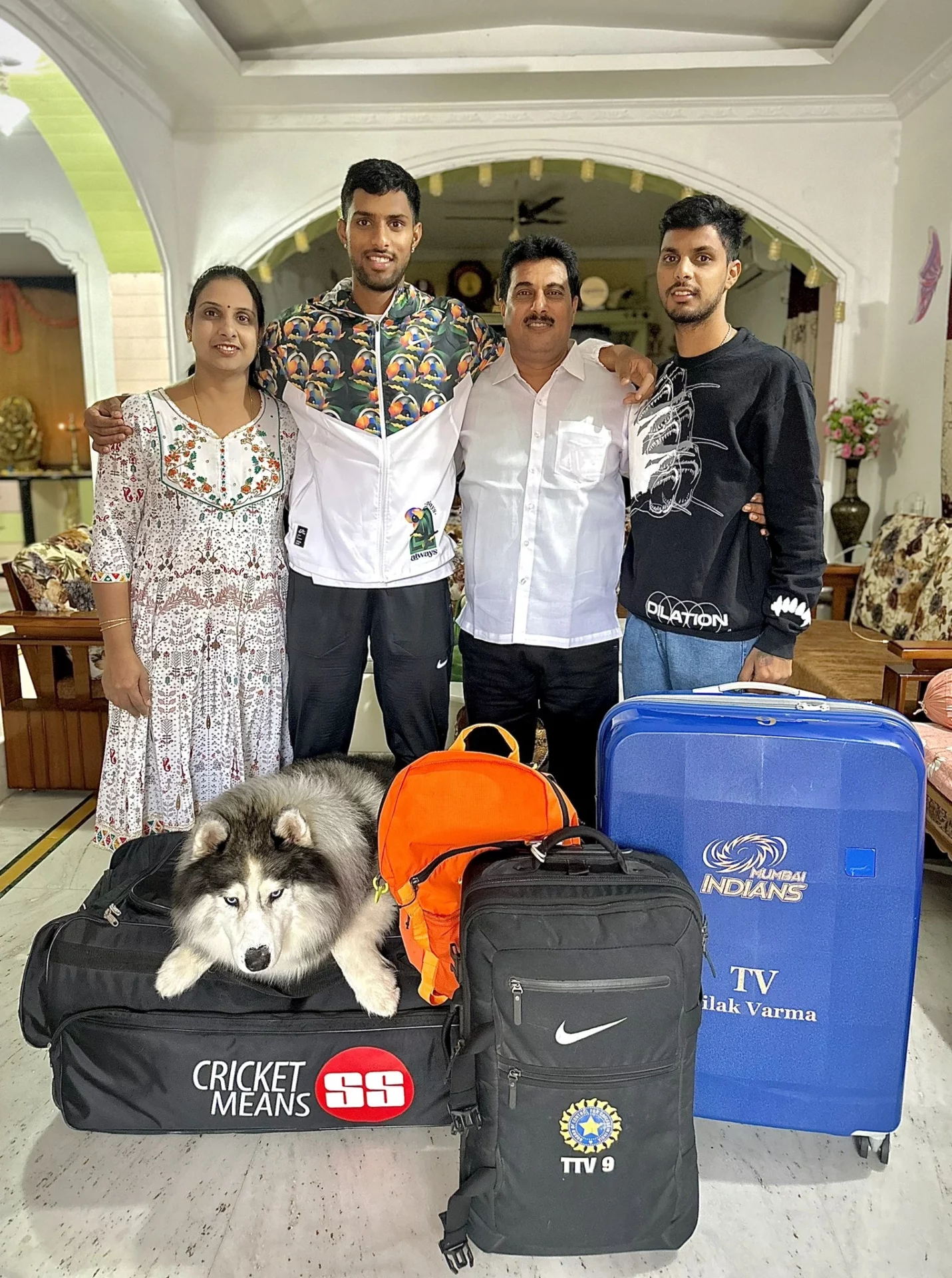 Tilak Varma with his family