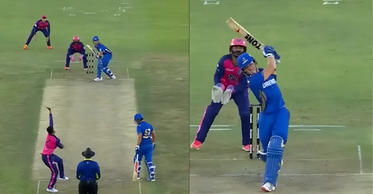 WATCH: Dewald Brevis smashes a massive six off Mujeeb-Ur-Rahman in Qualifier 1 against Paarl Royals in SA20 2025